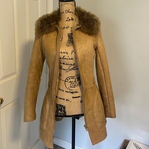 🇪🇸Vintage Suede fur lined jacket